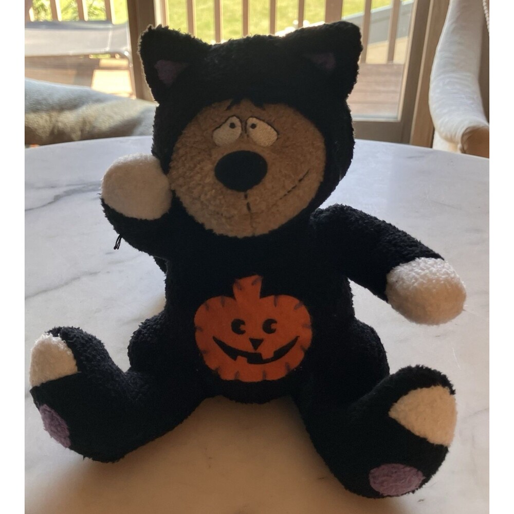 Halloween‎ Cat Costume Plush With Pumpkin 2001 Vintage Stuffed...